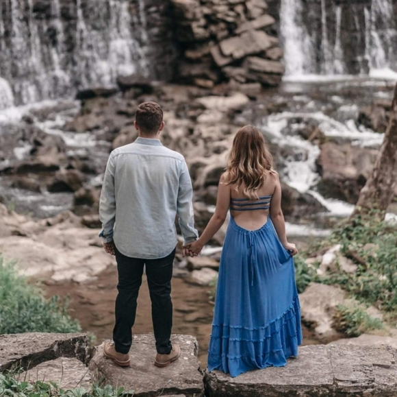 New Boho Halter Strappy Backless Hi Low Maxi Dress - Picture 6 of 11